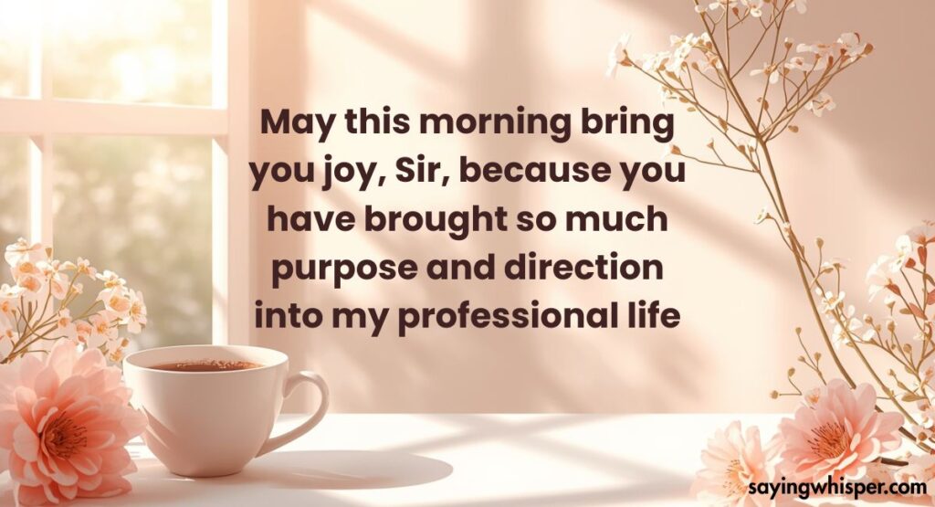 Appreciation Good Morning Messages for Sir