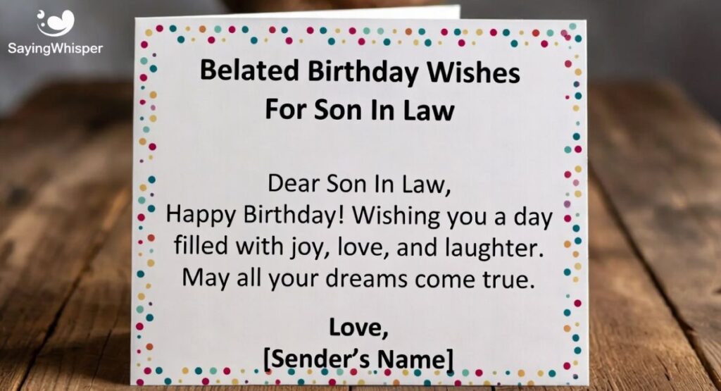 Belated Birthday Wishes For Son In Law