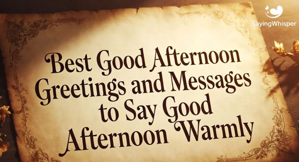 Best Good Afternoon Greetings and Messages to Say Good Afternoon Warmly

