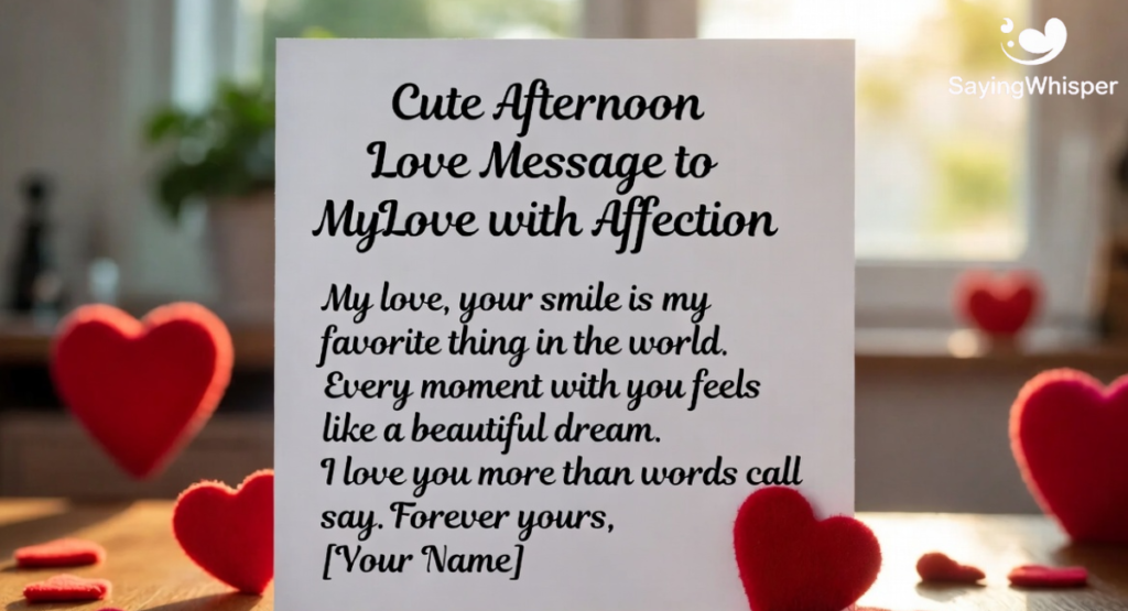 Cute Afternoon Love Message to My Love with Affection
