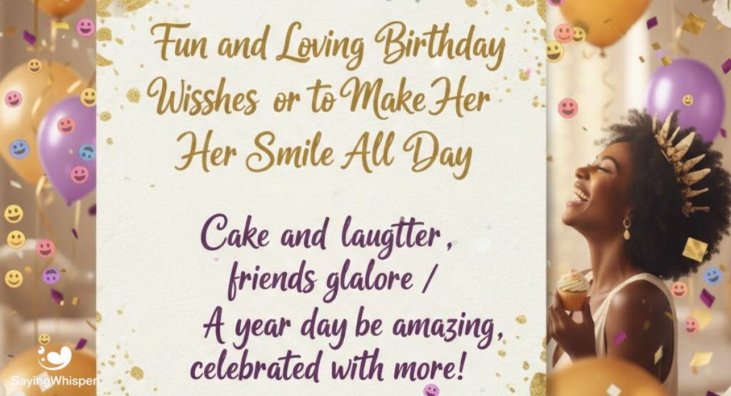 Fun and Loving Birthday Wishes to Make Her Smile All Day