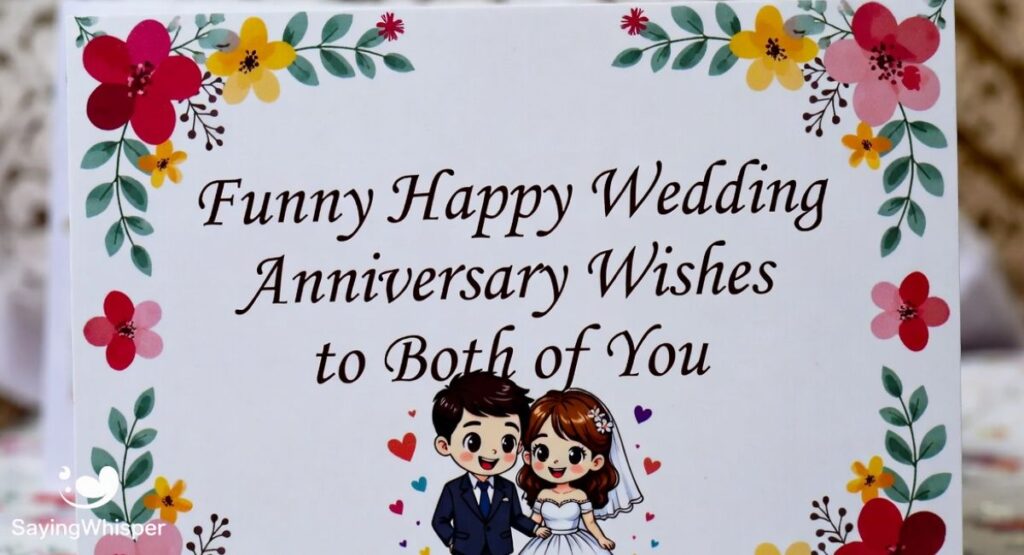 Funny Happy Wedding Anniversary Wishes to Both of You
