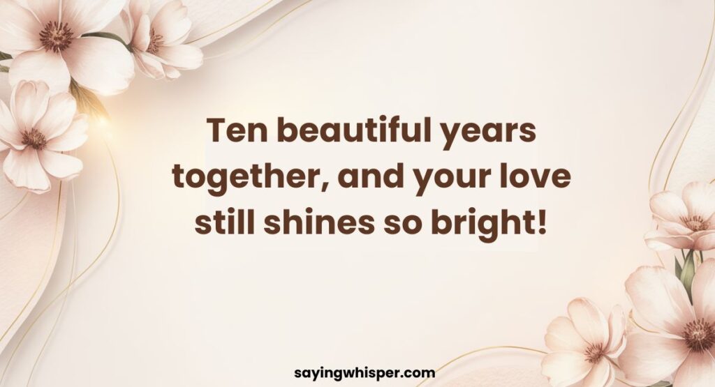 Happy 10th Marriage Anniversary Wishes for Uncle Aunty