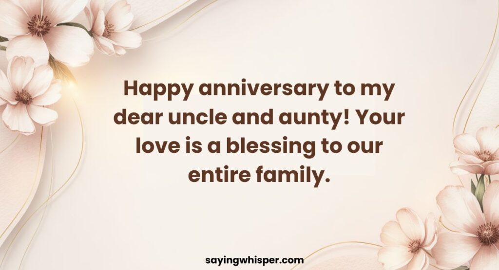 Happy Anniversary Wish for Uncle and Aunty in English