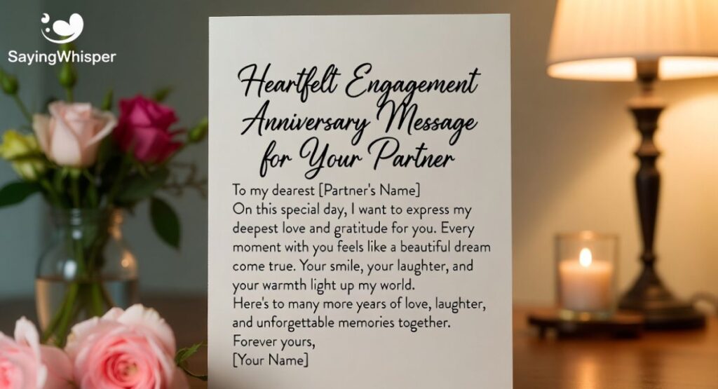 Heartfelt Engagement Anniversary Message for Your Partner
