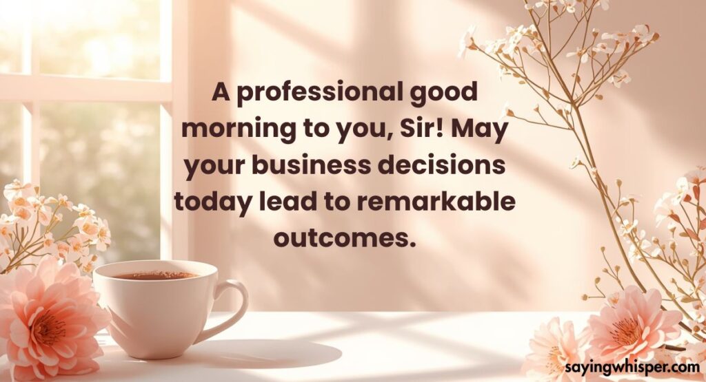 Professional Good Morning Message for Sir