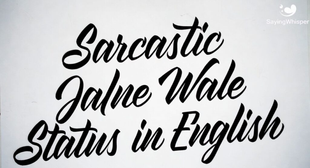Sarcastic Jalne Wale Status in English