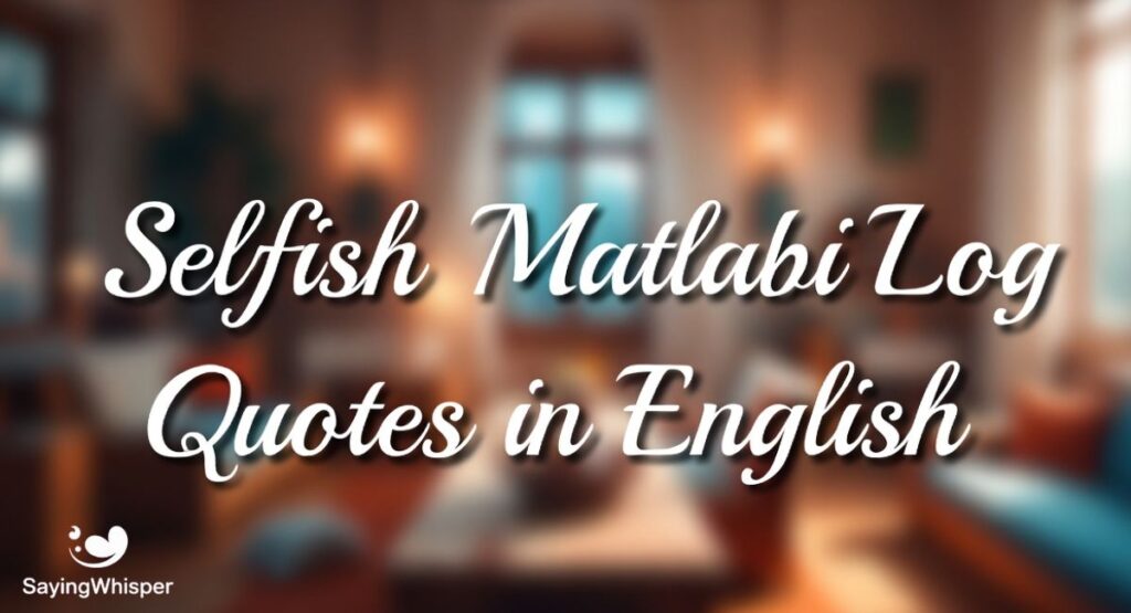 Selfish Matlabi Log Quotes in English