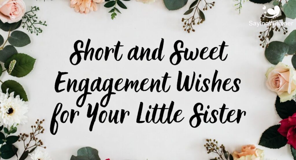 Short and Sweet Engagement Wishes for Your Little Sister
