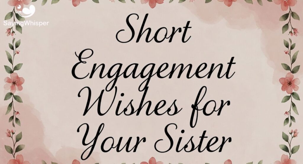 Short Engagement Wishes for Your Sister
