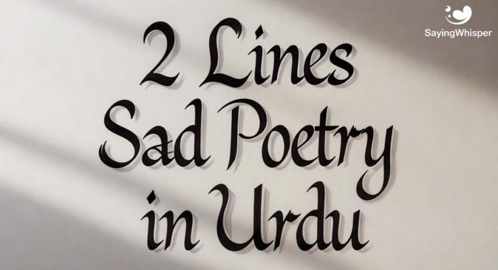 2 Lines Sad Poetry in Urdu