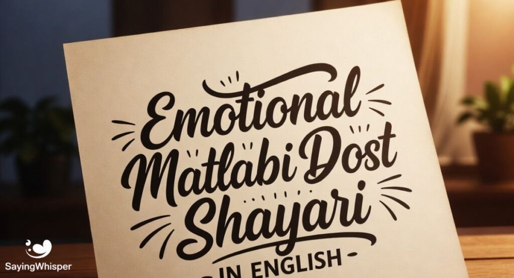 Emotional Matlabi Dost Shayari in English