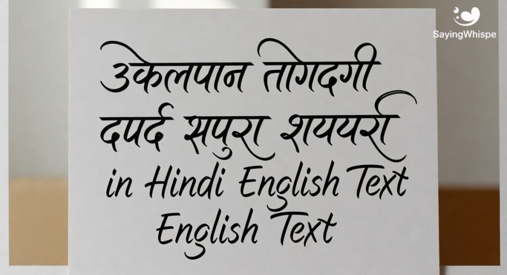 Akelepan Zindagi Dard Bhari Shayari in Hindi English Text