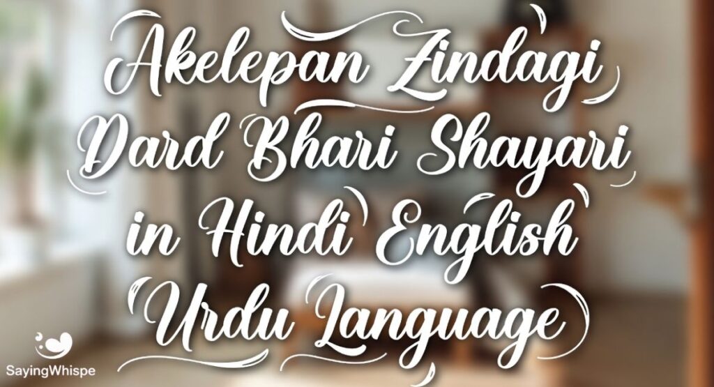 Akelepan Zindagi Dard Bhari Shayari in Hindi English Urdu Language