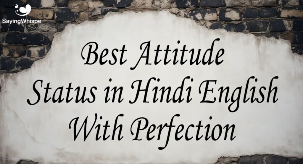 2. Best Attitude Status in Hindi English With Perfection