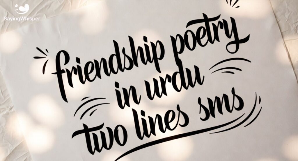 Friendship Poetry in Urdu Two Lines SMS