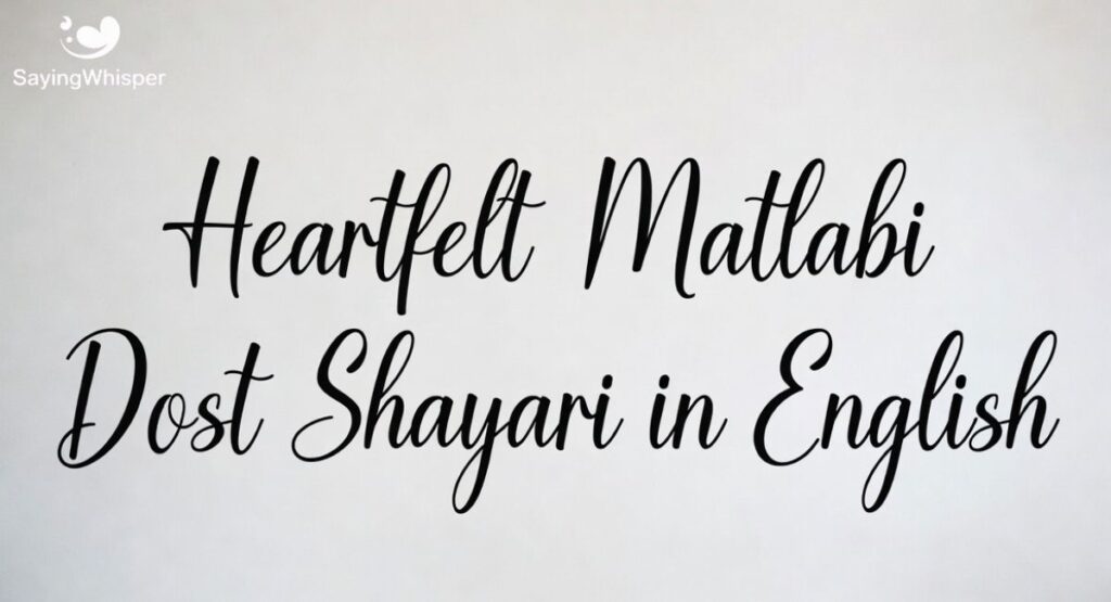 Heartfelt Matlabi Dost Shayari in English
