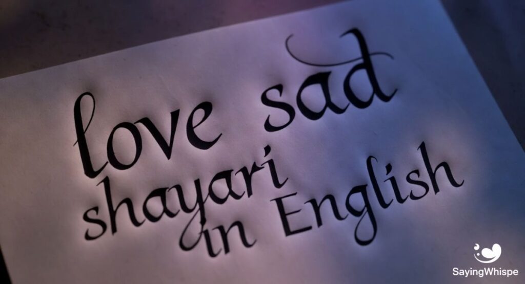 love sad shayari in english
