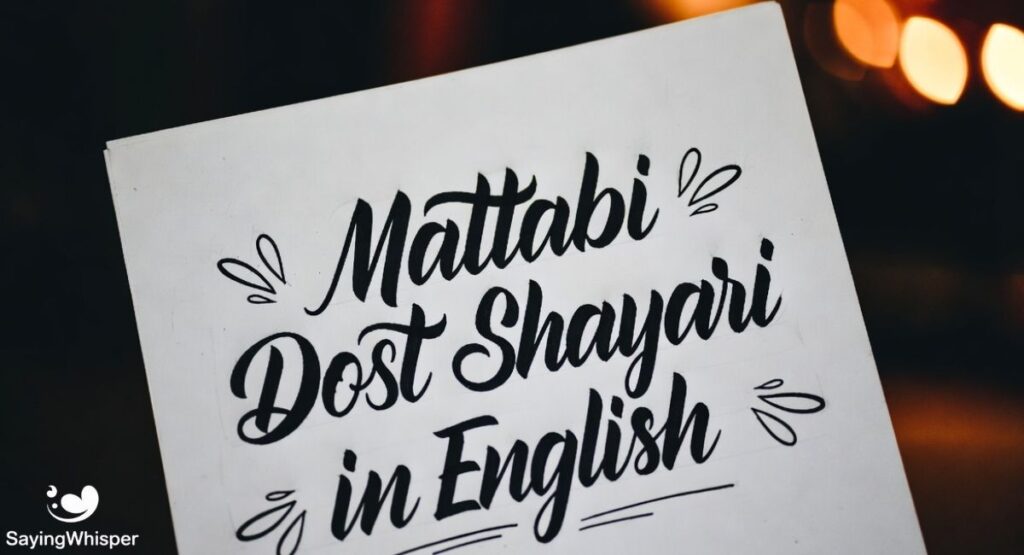 Matlabi Dost Shayari in English