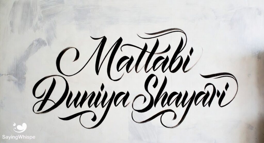 Matlabi Duniya Shayari
