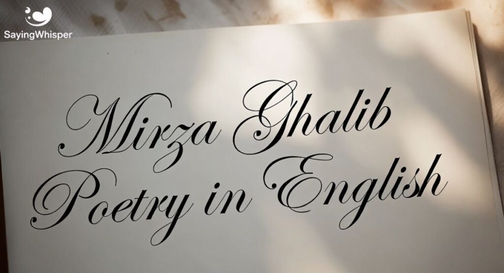 Mirza Ghalib Poetry in English