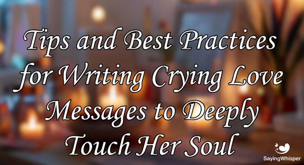 Tips and Best Practices for Writing Crying Love Messages to Deeply Touch Her Soul