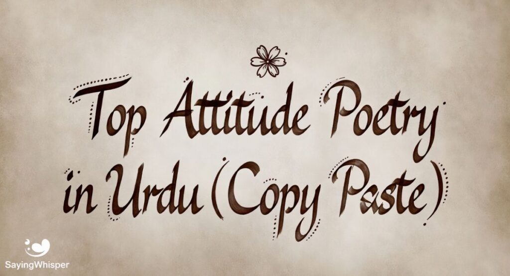 Top Attitude Poetry in Urdu (Copy Paste)