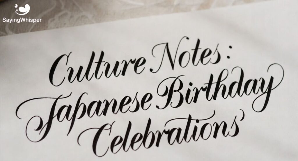 Culture Notes: Japanese Birthday Celebrations