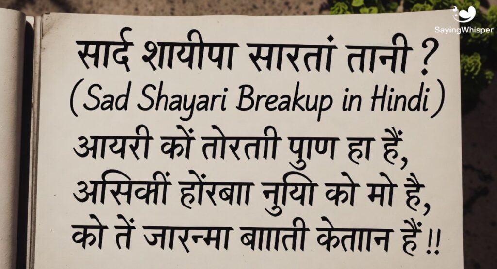 ब्रेकअप शायरी क्या है? (Sad Shayari Breakup in hindi)