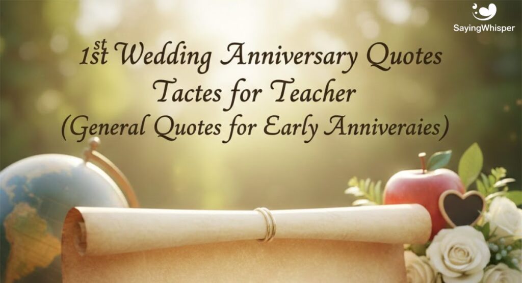 1st Wedding Anniversary Wishes for Teacher
