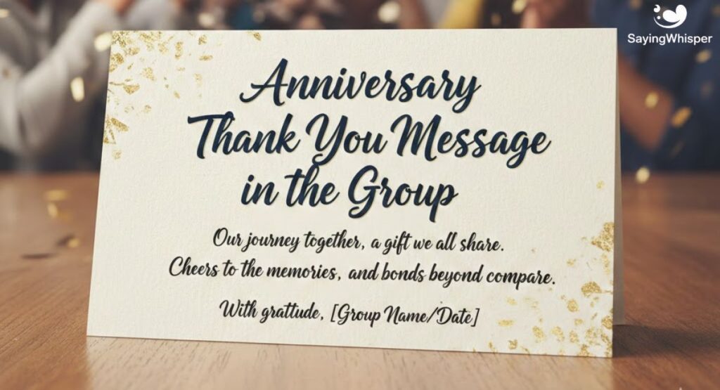 Anniversary Thank You Message in the Group