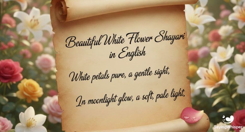 Beautiful White Flower Shayari in English