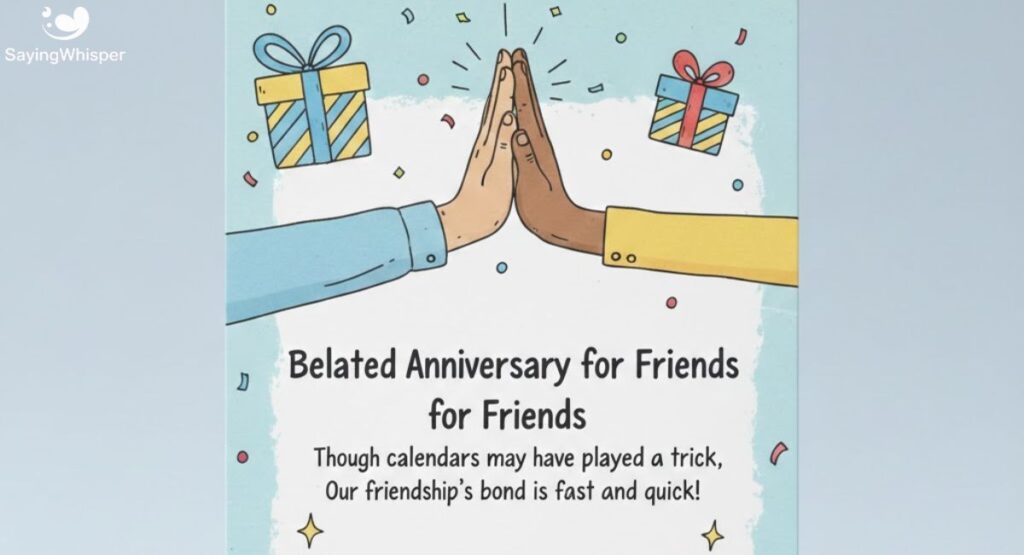 Belated Anniversary Wishes for Friends