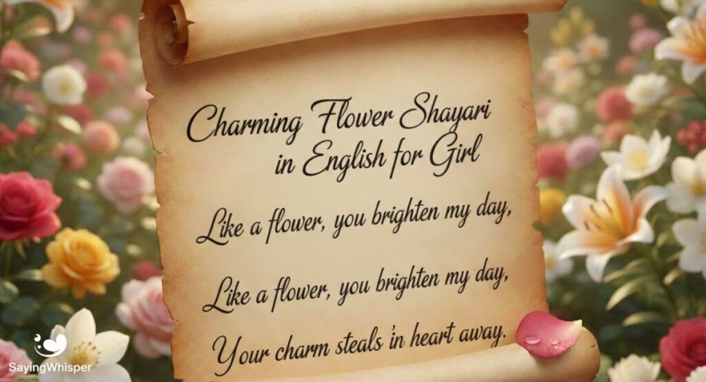 Charming Flower Shayari in English for Girl