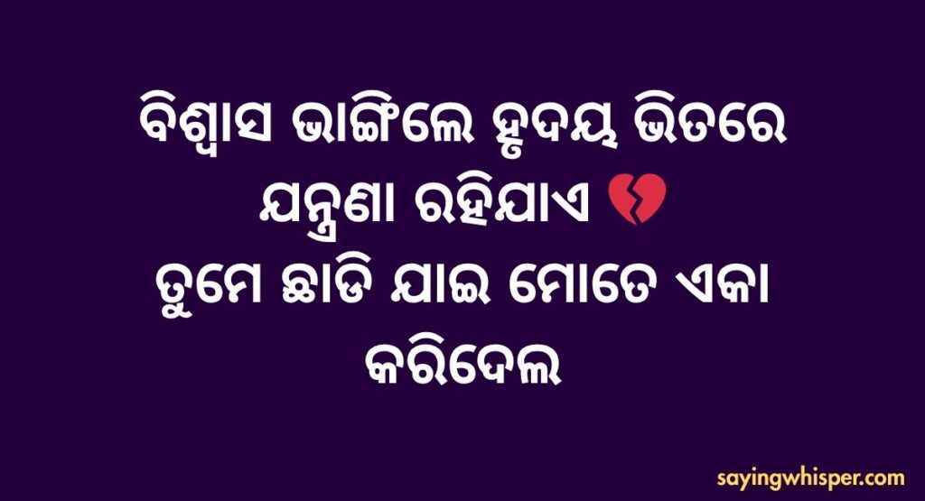 Dhoka Sad Shayari Odia
