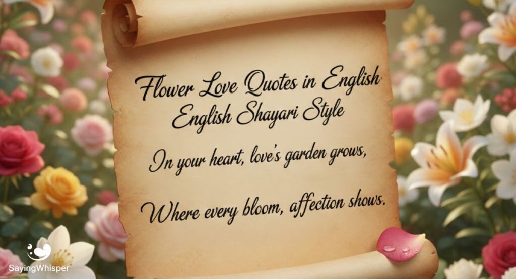 Flower Love Quotes in English Shayari Style