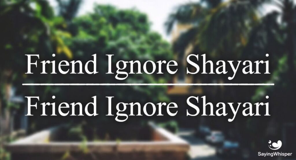 Friend Ignore Shayari