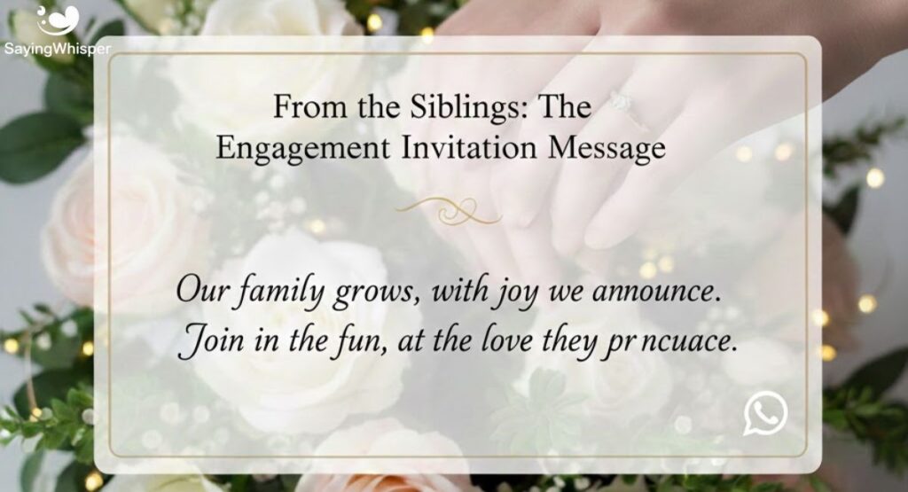 From the Siblings: The Engagement Invitation Message