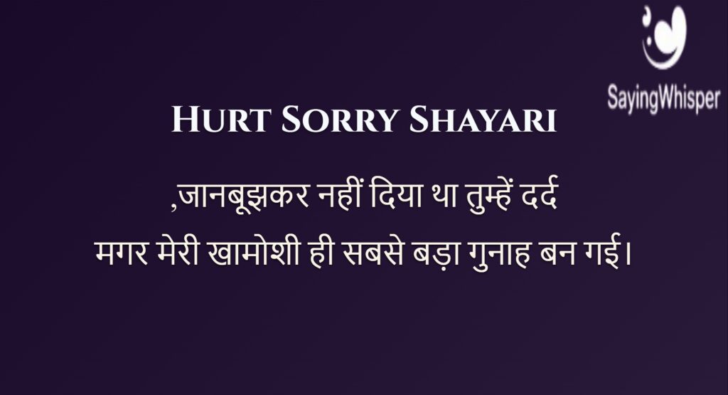 Hurt Sorry Shayari