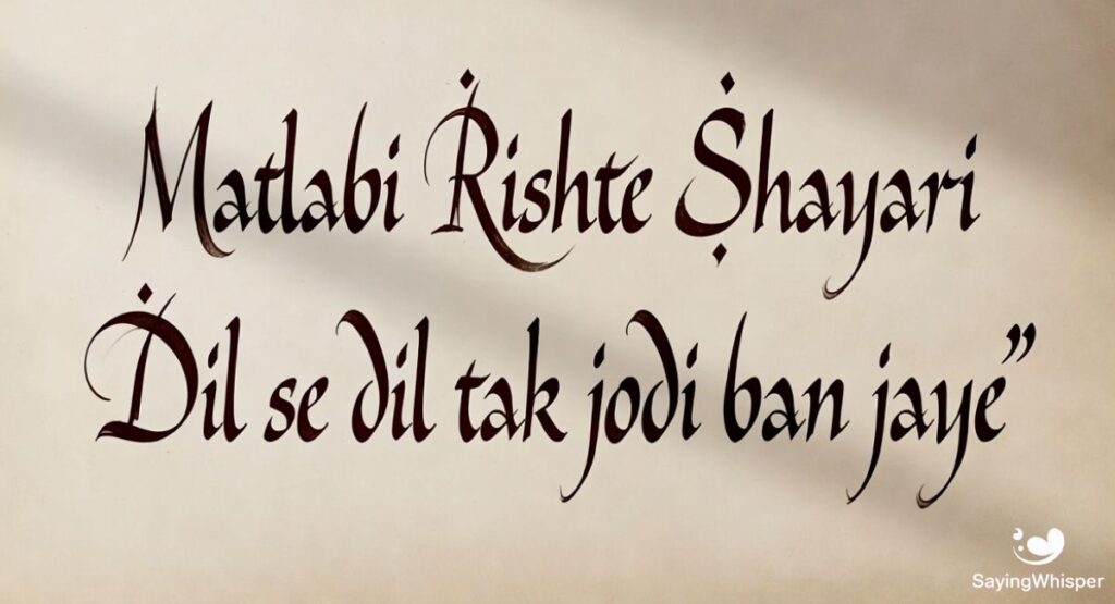 Matlabi Rishte Shayari