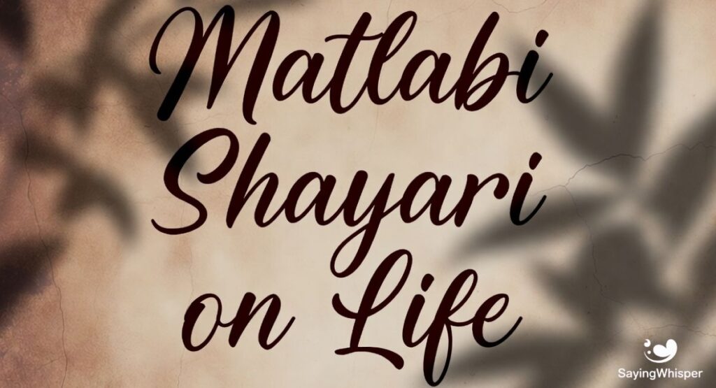 Matlabi Shayari on Life