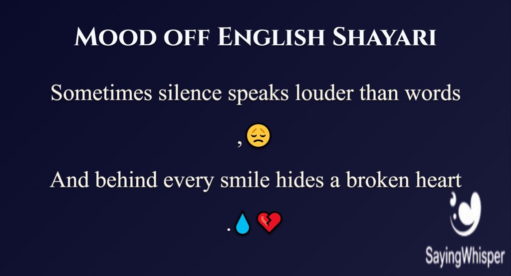 Mood off English Shayari