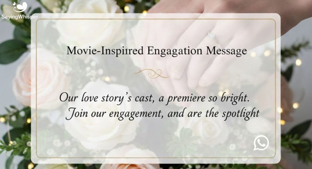 Movie-Inspired Engagement Invitation Message