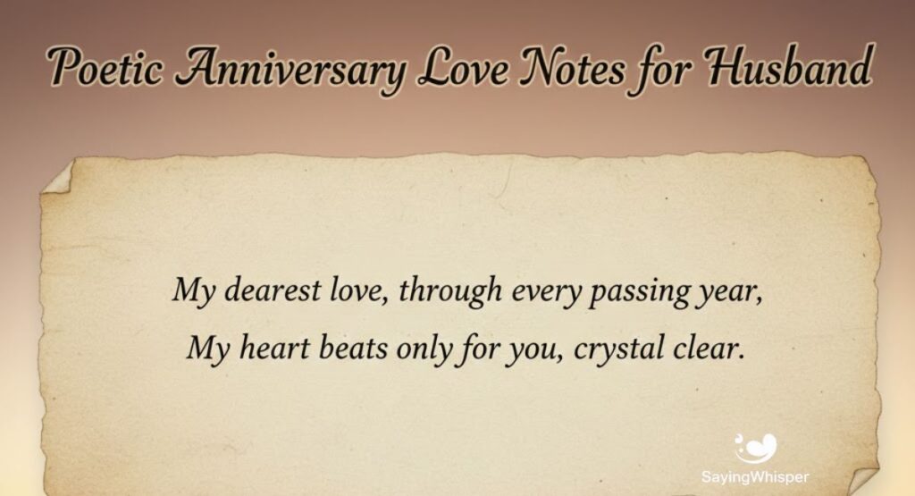 Poetic Anniversary Love Notes for Husband
