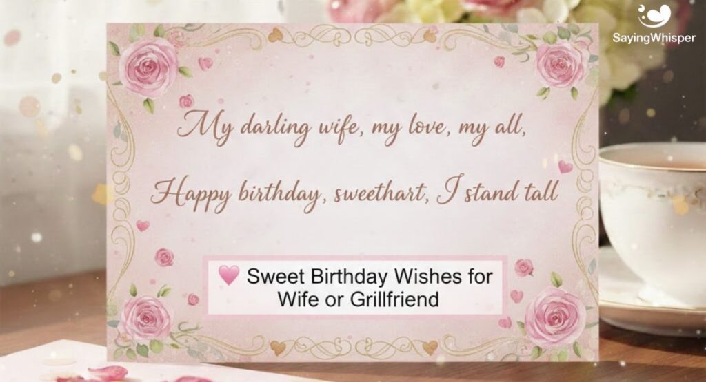Sweet Birthday Wishes for Wife or Girlfriend