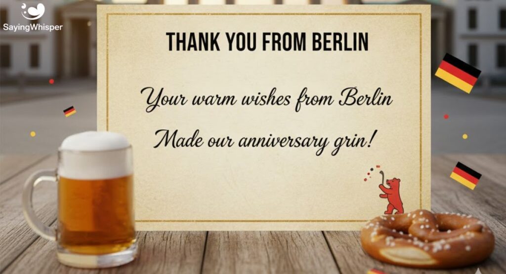 Thank You Messages for Wedding Anniversary Wishes from Friends in Berlin