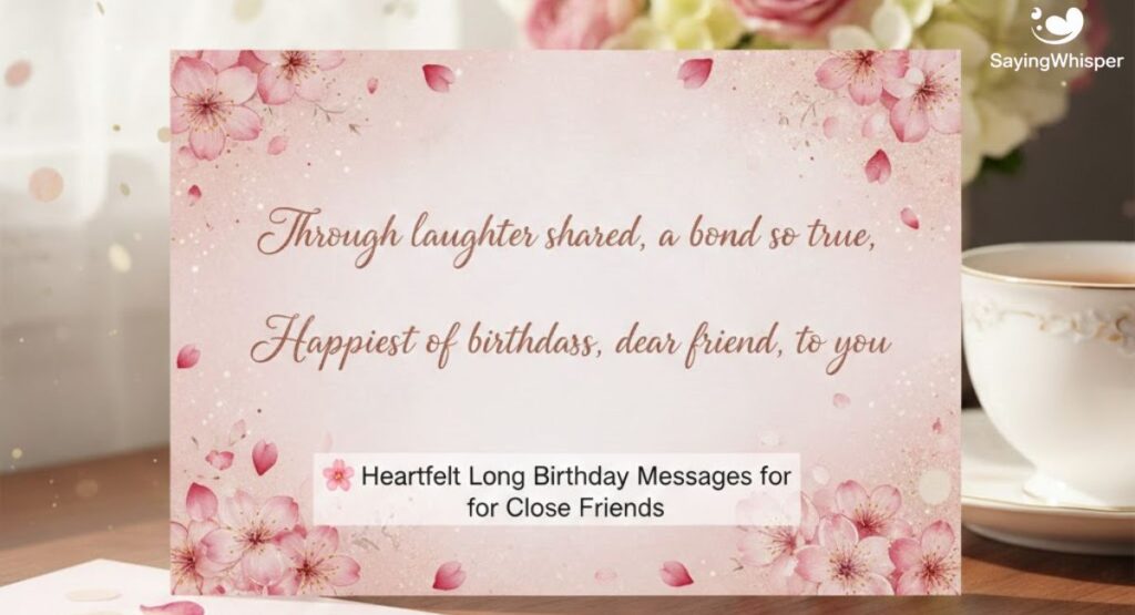 🌸 Heartfelt Long Birthday Messages for Close Friends