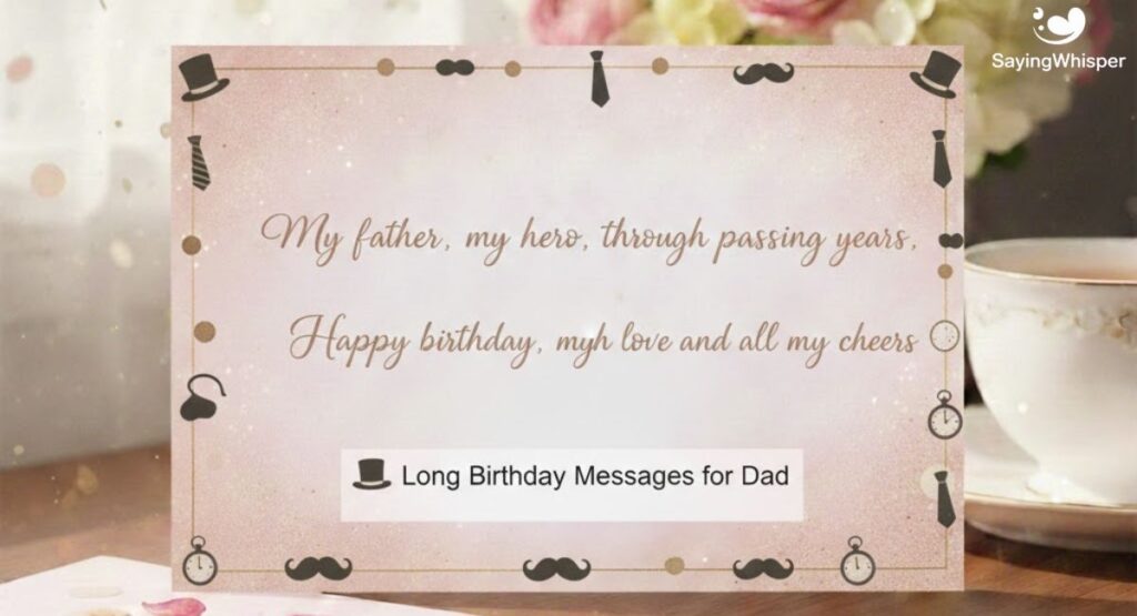 🎩 Long Birthday Messages for Dad
