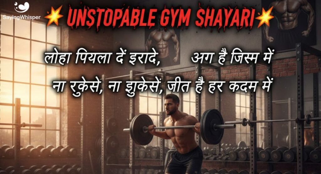 💥 Unstoppable Gym Shayari