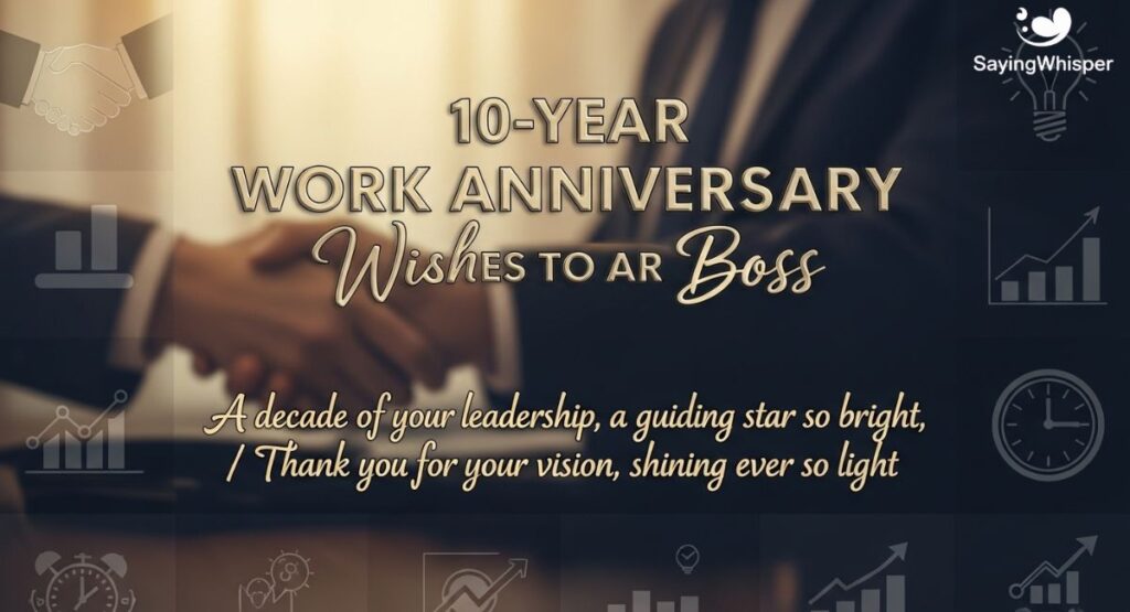 10-Year Work Anniversary Wishes to Boss